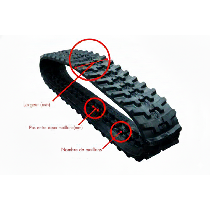 Chenilles Caoutchouc pour mini-pelle et engin Tp Chenilles Caoutchouc pour mini-pelle et engin Tp
