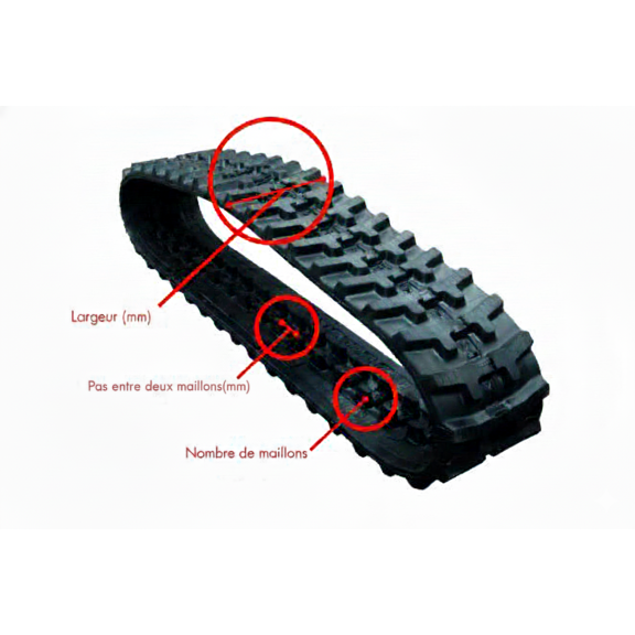 Chenilles Caoutchouc pour mini-pelle et engin Tp